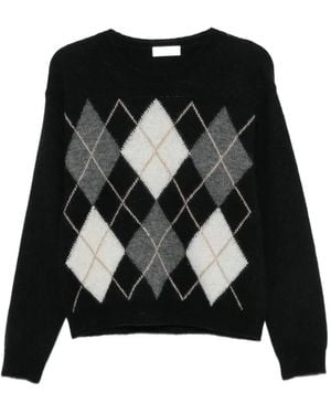 Roberto Collina Argyle-Intarsia Sweater - Black