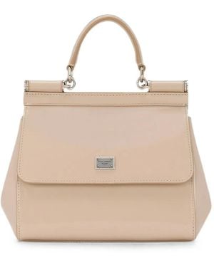 Dolce & Gabbana Sicily Leather Tote Bag - Natural