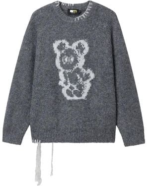 Mini Cream Maglione Con Stampa - Grigio