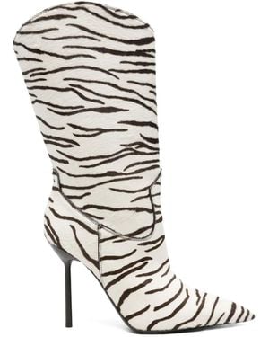 Paris Texas 105mm Leather Knee-high Boots - ホワイト