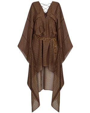Taller Marmo Mojave Lace-Up Kaftan Dress - Brown