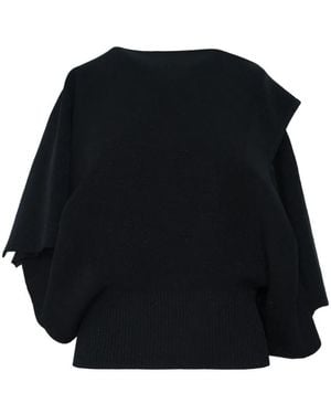 CFCL Maglione Pottery Crease Asimmetrico Con Orlo A Coste - Nero