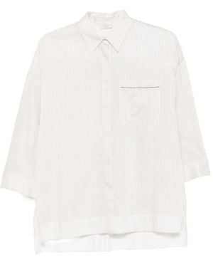 Peserico Camicia Gessata Con Tasca - Bianco