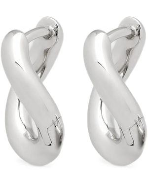 Tom Wood River Huggie Hoop Earrings - White
