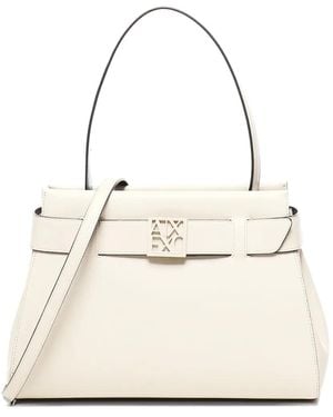 ARMANI EXCHANGE Logo-Plaque Belted Bag - Natural