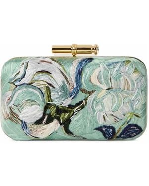 Givenchy Clutch Pout Con Ricami Floreali - Verde