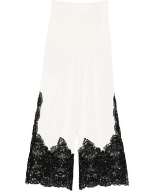 Ermanno Scervino Pantalon À Détail De Dentelle - White