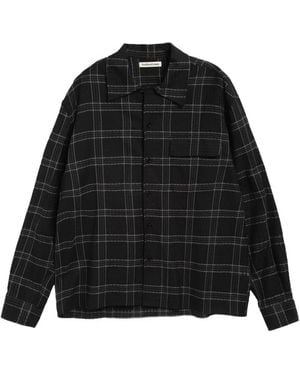 YMC Wray Geruit Shirt - Zwart