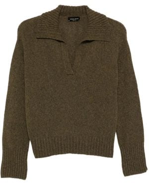 Roberto Collina Pullover Mit Spreizkragen - Grün