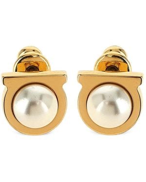 Ferragamo Gancini Pearls Earrings - Metallic