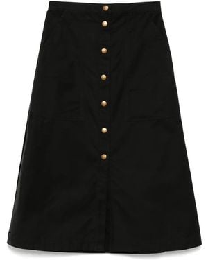 Moncler Button-Up Midi Skirt - Black