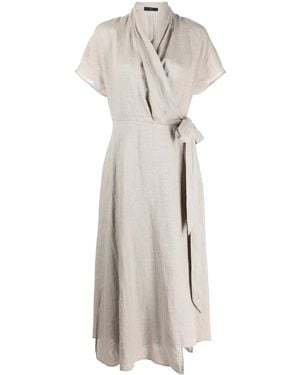 Voz Butterfly Linen Wrap Dress - Natural
