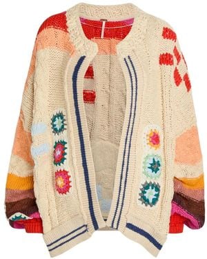 Free People Stripe-Detail Cardigan - White