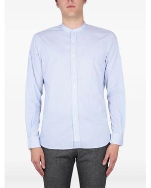 Aspesi Overhemd Met Ronde Opstaande Kraag - Blauw