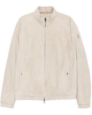 Moncler Wildlederjacke Mit Reißverschluss - Natur