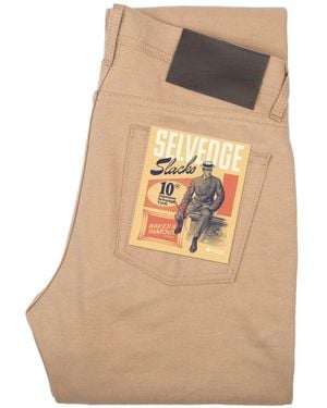 Naked & Famous Weird Guy Selvedge Slacks Trousers - Natural