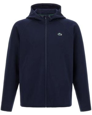 Lacoste Elasticated Sports Hoodie With Zipper - Blue