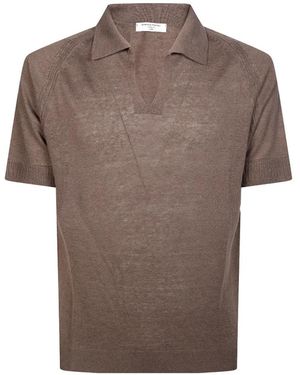 Daniele Fiesoli Open-Collar Polo Shirt - Brown