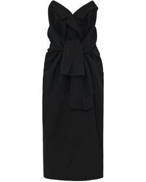 The Row Gedrapeerde Midi-Jurk - Zwart
