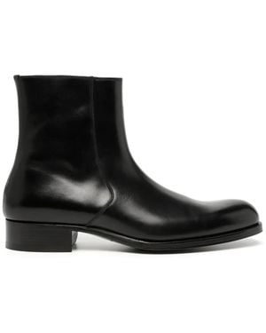 Tom Ford Edgar Leather Ankle Boots - Black