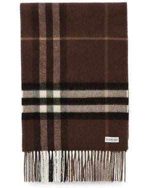 Burberry Rreversible Check Cashmere Scarf - Brown