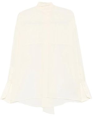 ARMARIUM Elide Tie-Neck Button-Cuff Blouse - White