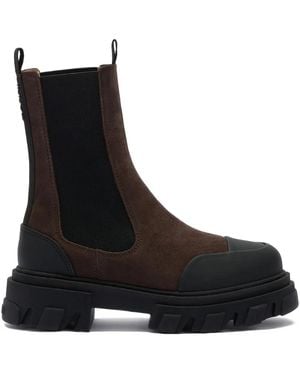 Ganni Cleated Mid Chelsea Boots - Black