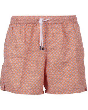 Fedeli Paisley-Pattern Swim Shorts - Pink
