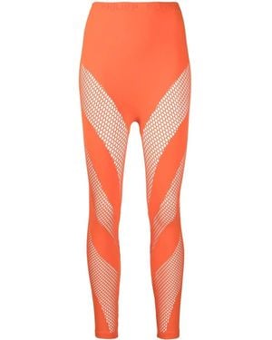 Philipp Plein Legging En Maille Ajourée À Design Sans Coutures - Orange