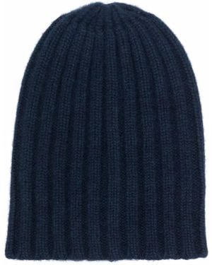 Laneus Ribbed-Knit Cashmere Beanie - Blue