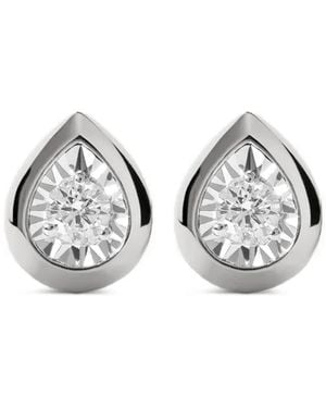 Monica Vinader Pear Diamond Stud Earrings - White