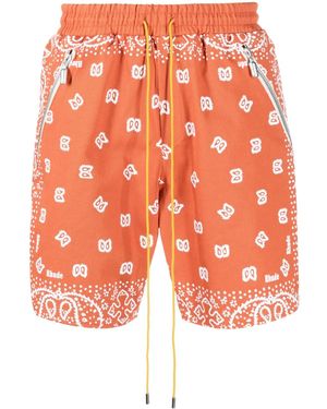 Rhude Graphic-Print Track Shorts - Orange