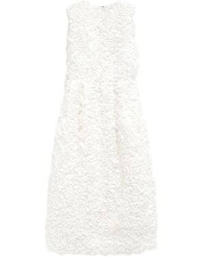 Comme des Garçons Midikleid mit Blumenapplikation - Weiß