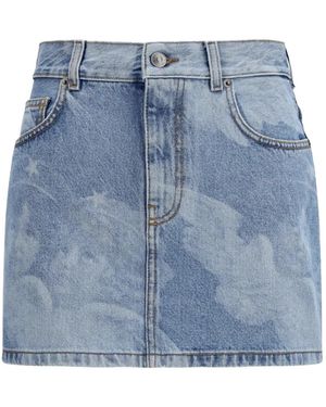 Fiorucci Angels-Print Denim Skirt - Blue
