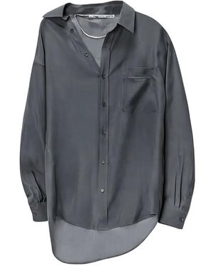 Alexander Wang Robe-Chemise Courte À Épaules Dénudées - Grey