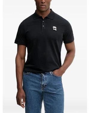 KARL LAGERFELD Logo Polo Shirt - Blue