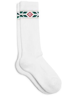 CASABLANCA Laurel Ribbed-Knit Socks - White