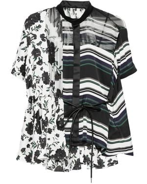 Sacai Short-Sleeve Blouse - White