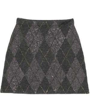 Alexander Wang Argyle-Motif A-Line Skirt - Gray