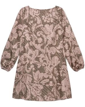 Maliparmi Sweet Foliage A-Line Mini Dress - Natural