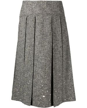 DURAZZI MILANO Pleated Mid-Length Skirt - Grey