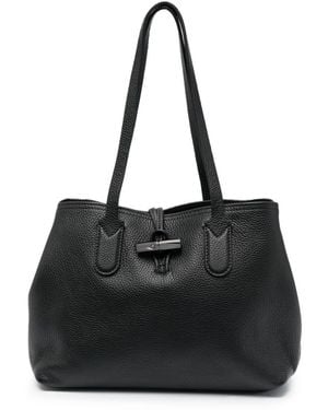 Longchamp Roseau Essential Leather Tote Bag - Black