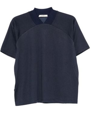 6397 Paneled Collar T-Shirt - Blue
