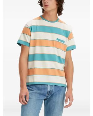 Levi's Striped-Pattern Patch-Pocket T-Shirt - Natural