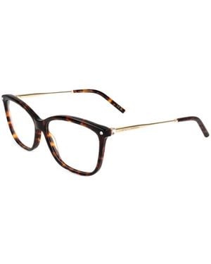 Carolina Herrera Rectangle-Frame Glasses - Brown
