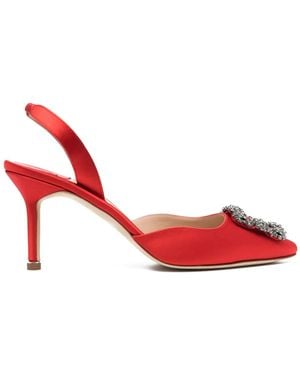 Manolo Blahnik Escarpins Hangisli 85 Mm En Cuir - Red