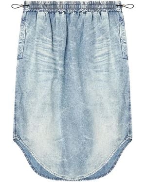 DIESEL De-Ashley-S Elastic-Waistband Curved-Hem Midi Skirt - Blue
