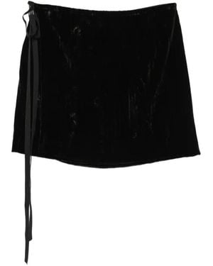 Ann Demeulemeester Velvet Wrap Skirt - Black