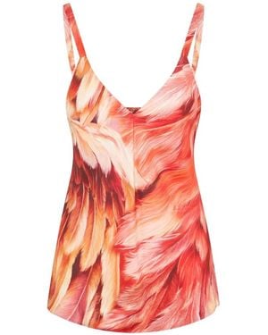 Roberto Cavalli Plumange Print Camisole - Red