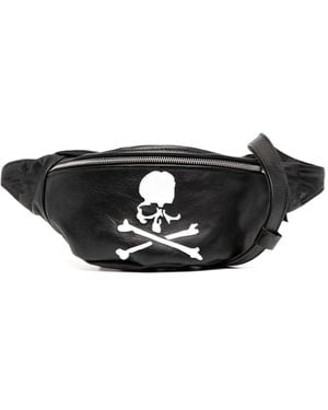 MASTERMIND WORLD Leather Belt Bag - Black